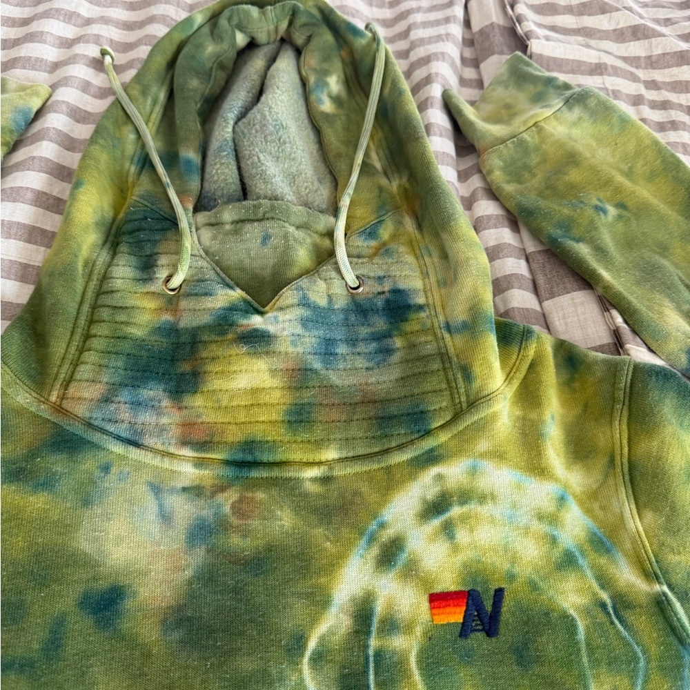 Aviator Nation Green and Yellow Tie-Dye Ninja Hoodie and Sweatpants SET - Picture 5 of 16